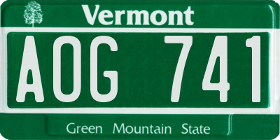 VT license plate AOG741