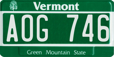VT license plate AOG746