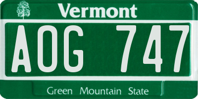 VT license plate AOG747