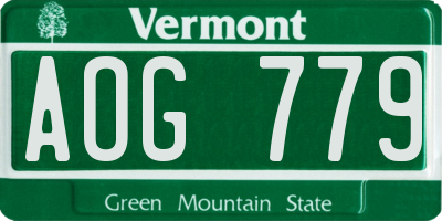 VT license plate AOG779