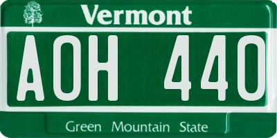 VT license plate AOH440