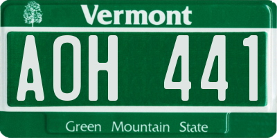 VT license plate AOH441