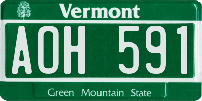 VT license plate AOH591