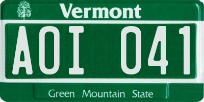 VT license plate AOI041