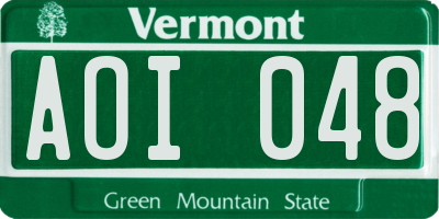 VT license plate AOI048
