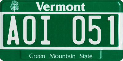 VT license plate AOI051