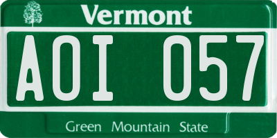 VT license plate AOI057