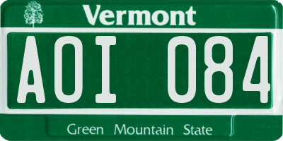 VT license plate AOI084