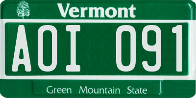 VT license plate AOI091