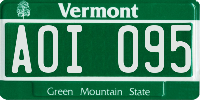 VT license plate AOI095