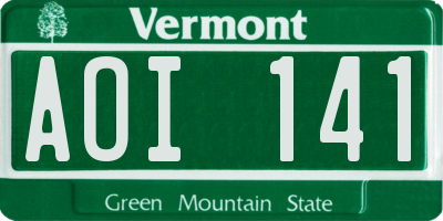 VT license plate AOI141