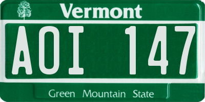 VT license plate AOI147