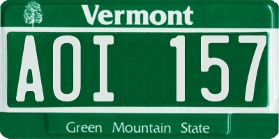 VT license plate AOI157