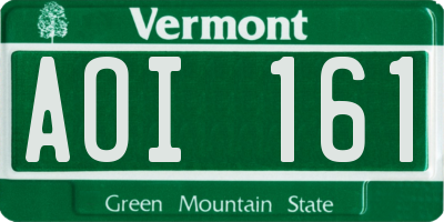 VT license plate AOI161