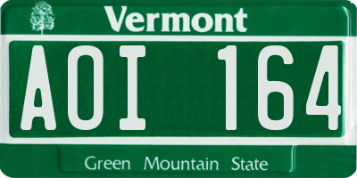 VT license plate AOI164