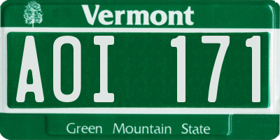 VT license plate AOI171