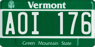 VT license plate AOI176