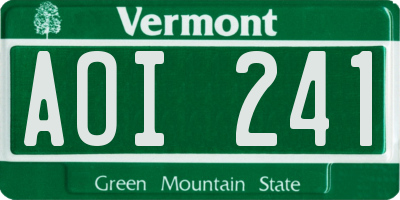 VT license plate AOI241