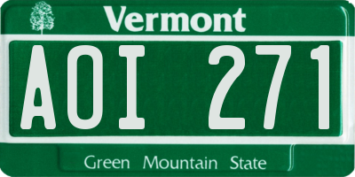 VT license plate AOI271