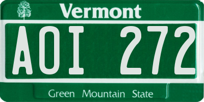 VT license plate AOI272