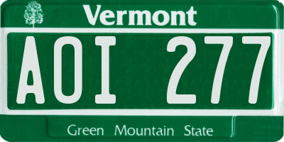 VT license plate AOI277