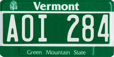 VT license plate AOI284