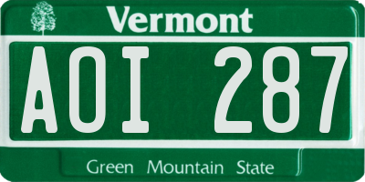 VT license plate AOI287