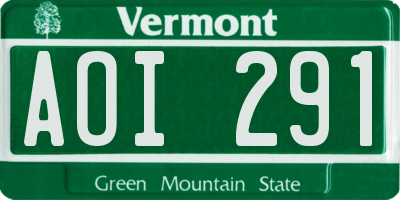VT license plate AOI291