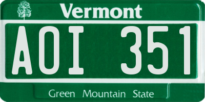 VT license plate AOI351