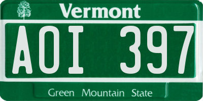 VT license plate AOI397