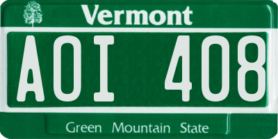 VT license plate AOI408