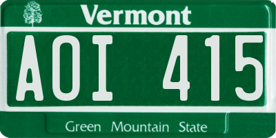 VT license plate AOI415