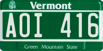 VT license plate AOI416