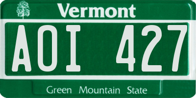VT license plate AOI427