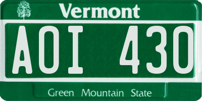 VT license plate AOI430