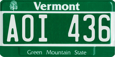 VT license plate AOI436