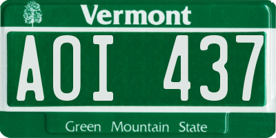 VT license plate AOI437