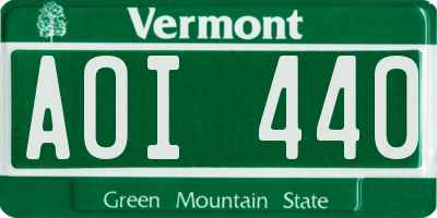 VT license plate AOI440