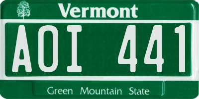 VT license plate AOI441