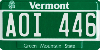 VT license plate AOI446