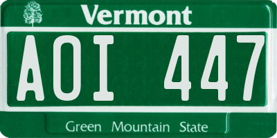 VT license plate AOI447
