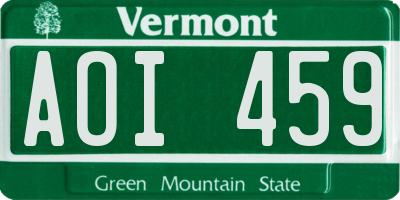 VT license plate AOI459