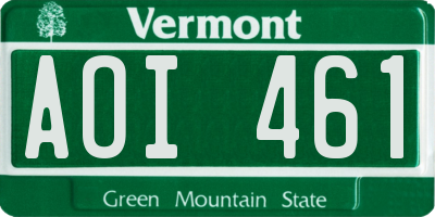 VT license plate AOI461