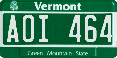 VT license plate AOI464