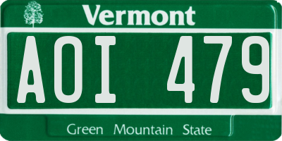 VT license plate AOI479