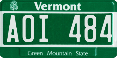 VT license plate AOI484