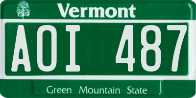 VT license plate AOI487