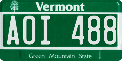 VT license plate AOI488