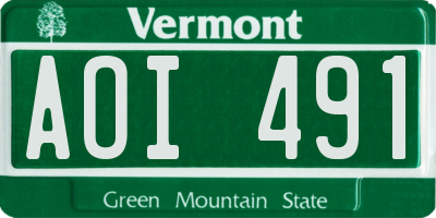 VT license plate AOI491