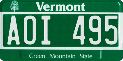 VT license plate AOI495